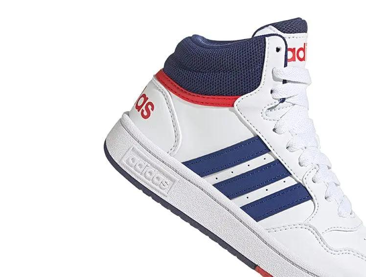 Zapatilla Adidas Hoops 3.0 Mid Junior Blanco